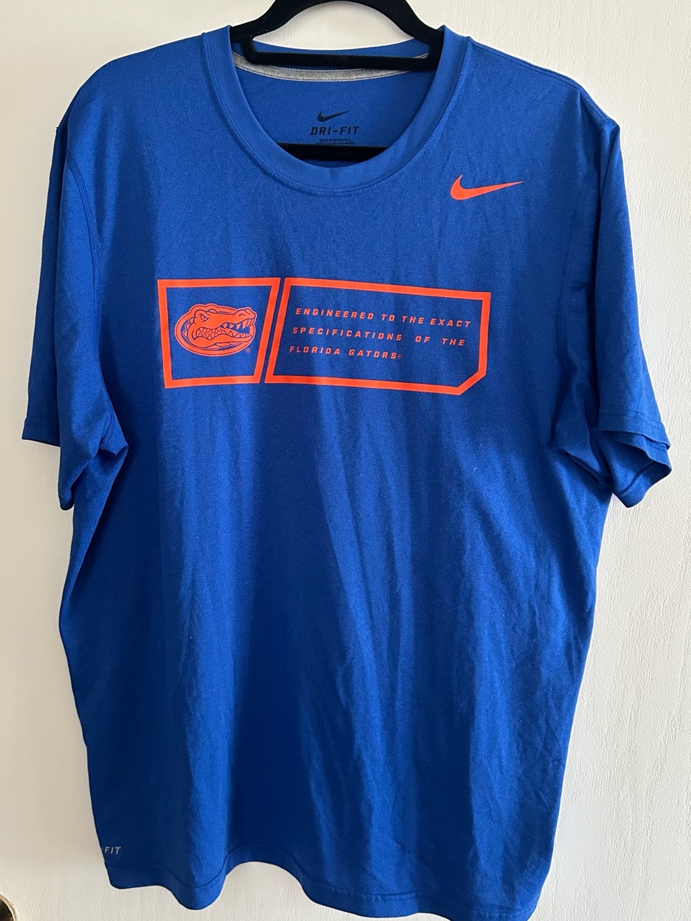 Nike Blue Short-Sleeve Dri-FIT Tee with Orange Florida Gators Graphics